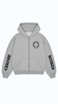 CHROME HEARTS zip up hoodie - Grey
