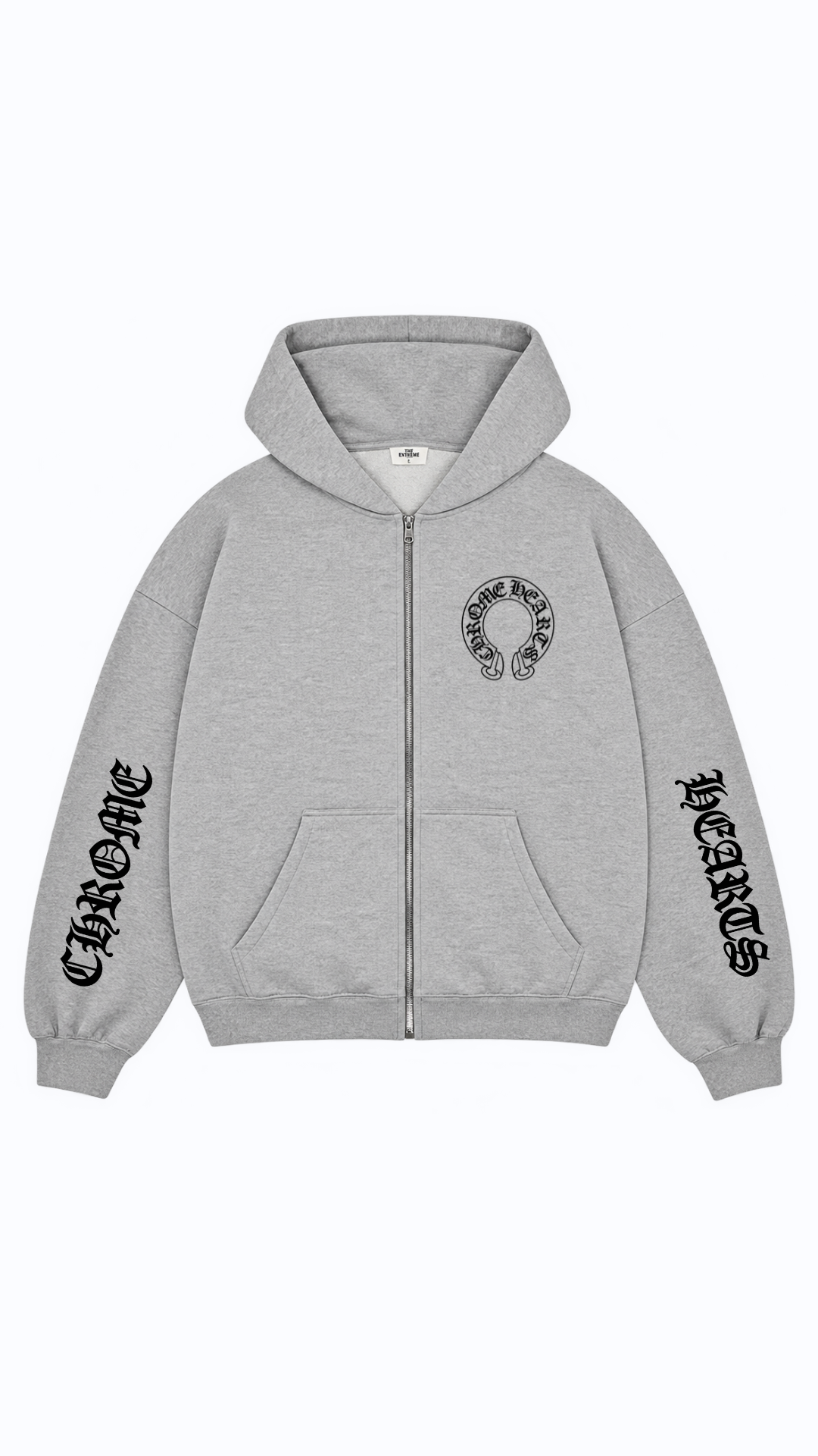 CHROME HEARTS zip up hoodie - Grey