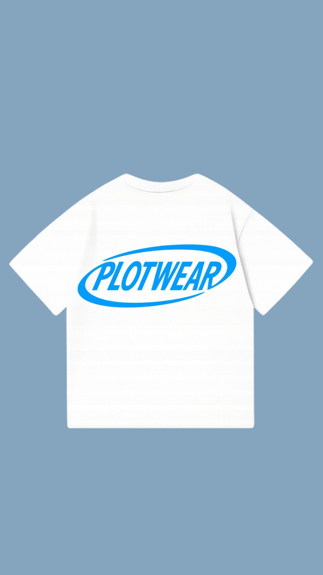 PLOTWEAR oversized shirt - White & Light Blue