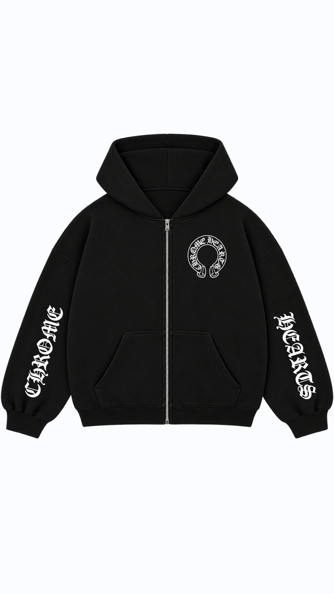 CHROME HEARTS zip up hoodie - Black
