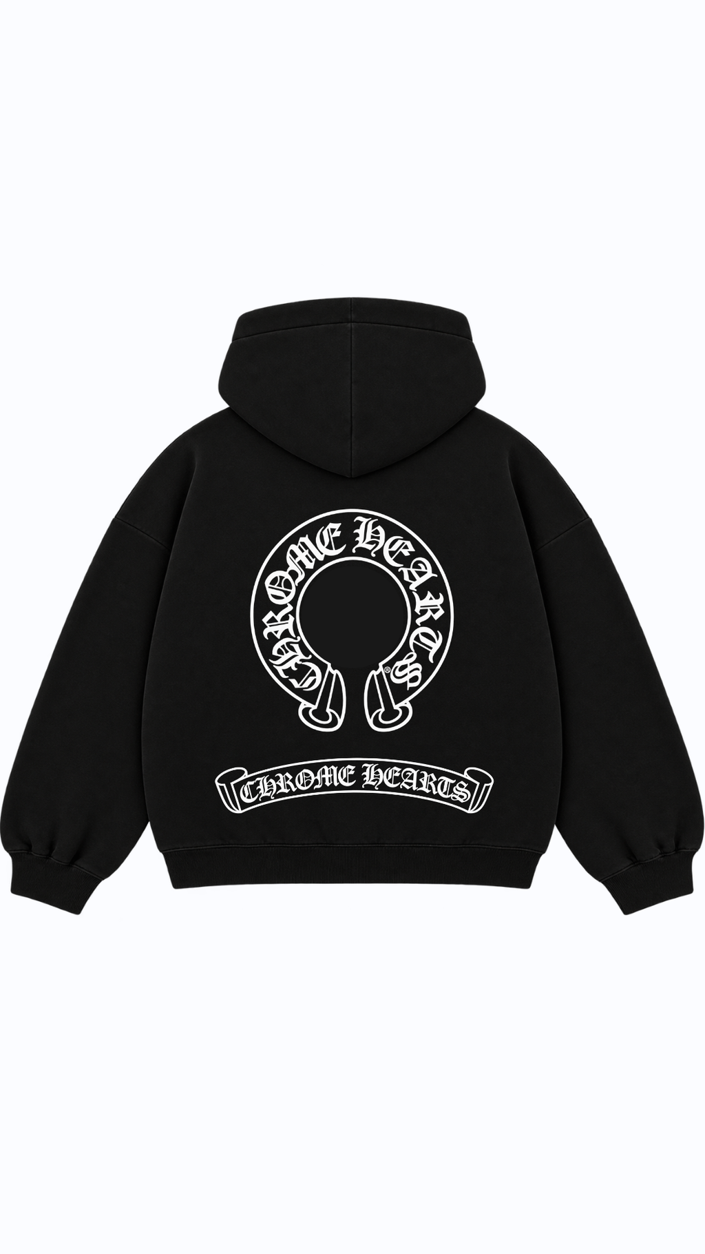 CHROME HEARTS zip up hoodie - Black