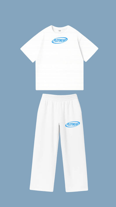 FALL tracksuit - White & Light Blue