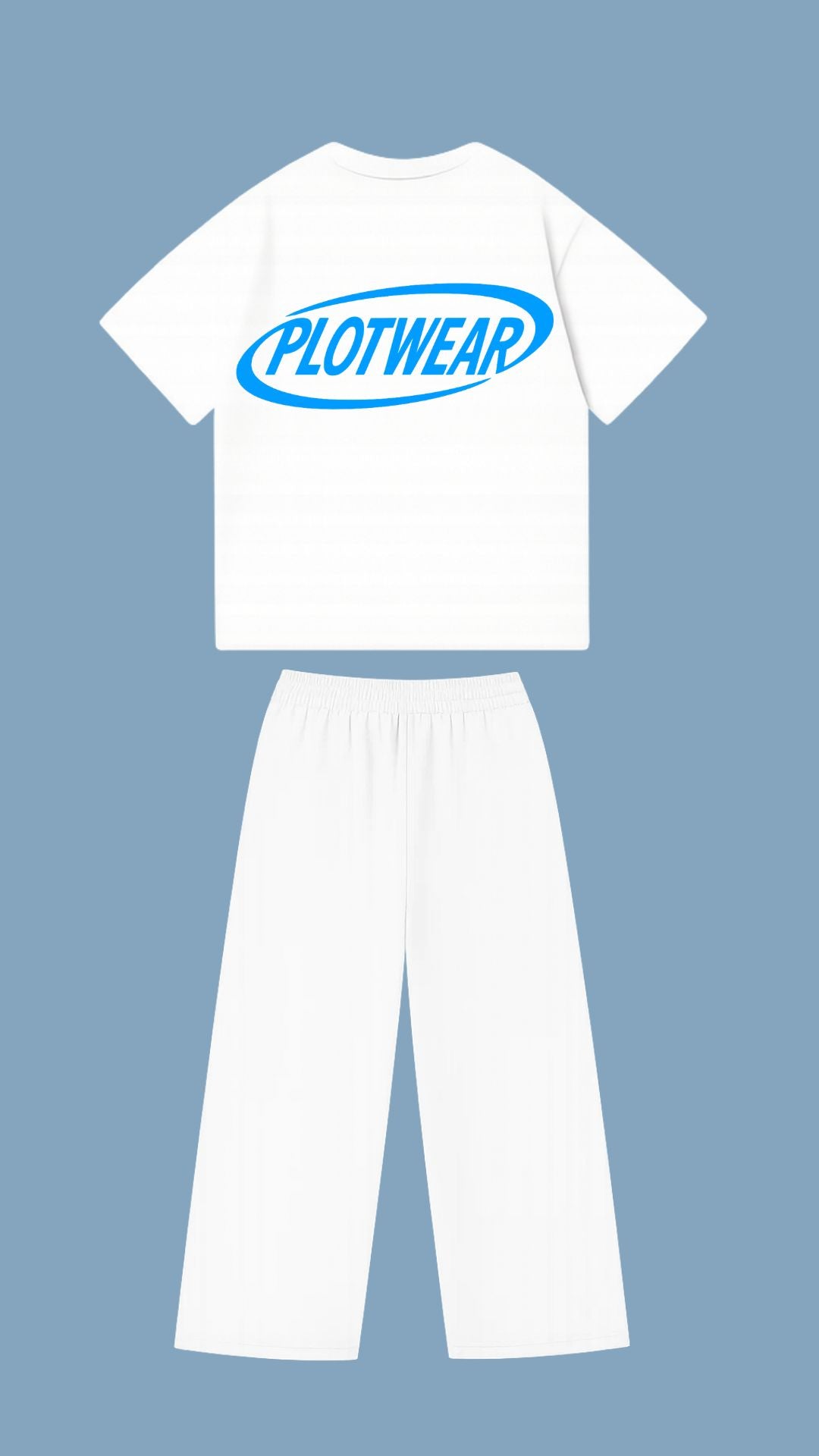 FALL tracksuit - White & Light Blue
