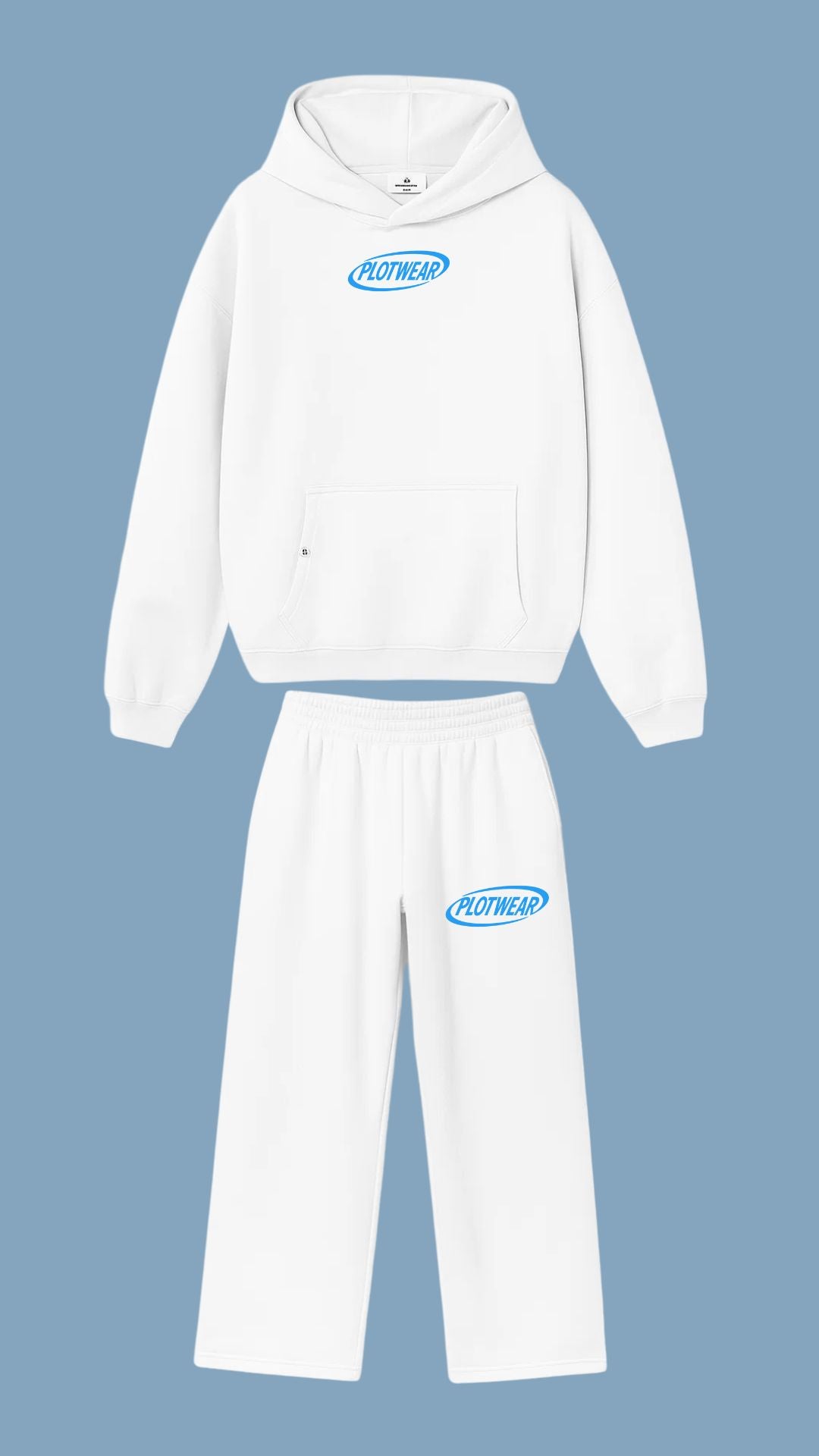 WINTER tracksuit - White & Light Blue