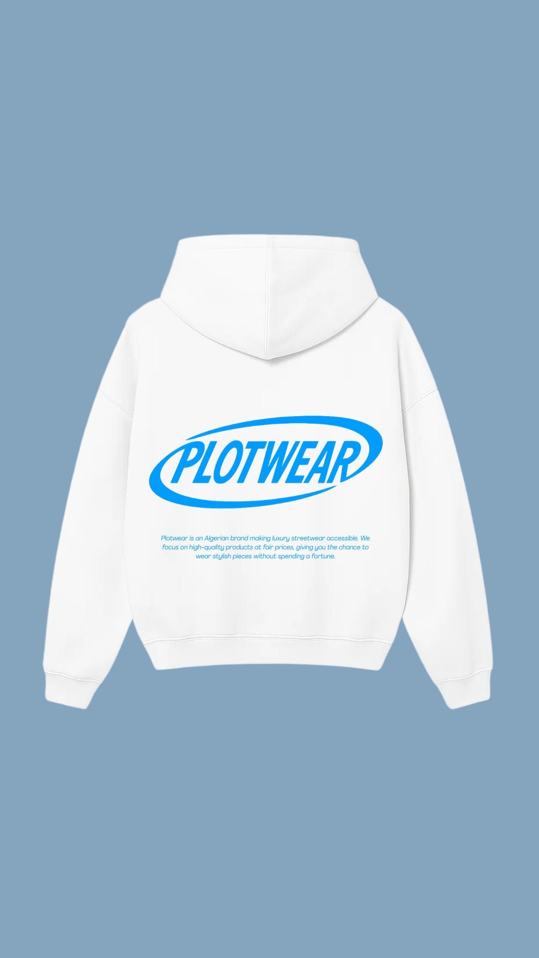 PLOTWEAR hoodie - White & Light Blue